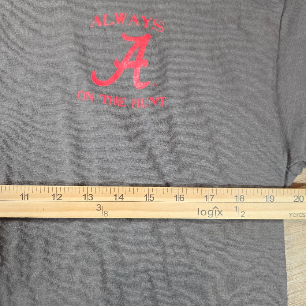 Y2K Alabama Crimson Tide Shirt L Red Gildan Rare Always On The Hunt NCAA Tee - Picture 7 of 8